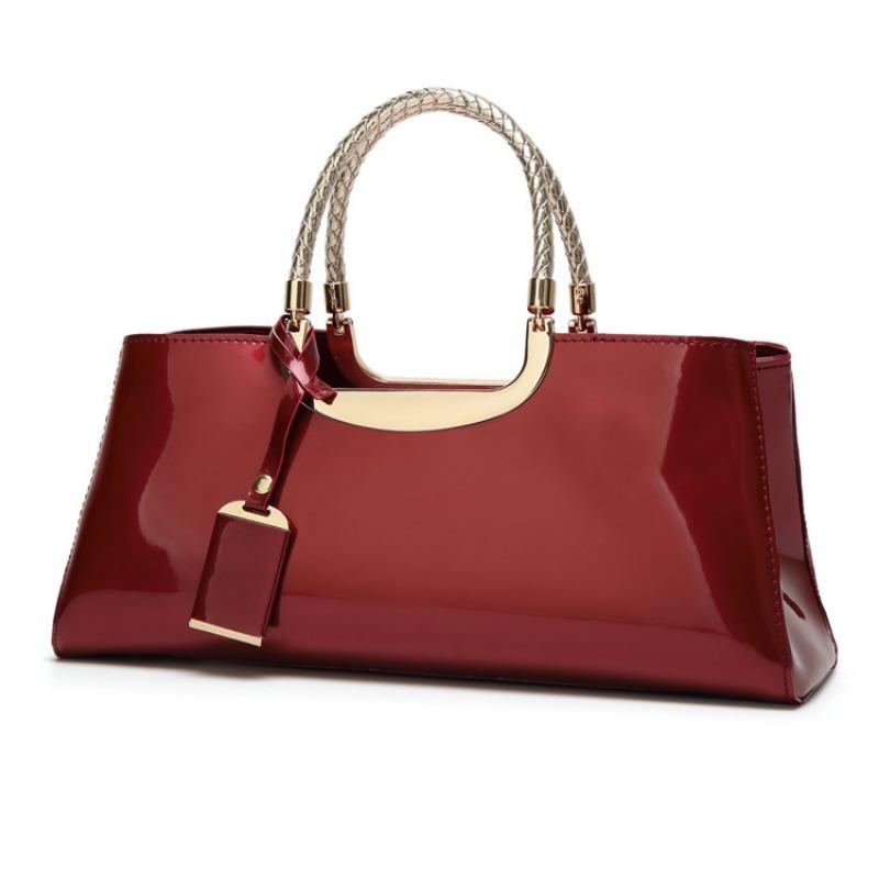 Women's Bag Fashion Gloss Paint Leather Handbag Bride Wedding Bag Dinner Bag