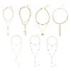 Alloy Pearls Beaded Necklace Y Shaped Pendant Clavicle Chain for Long Time Comfort and Fashion Statement