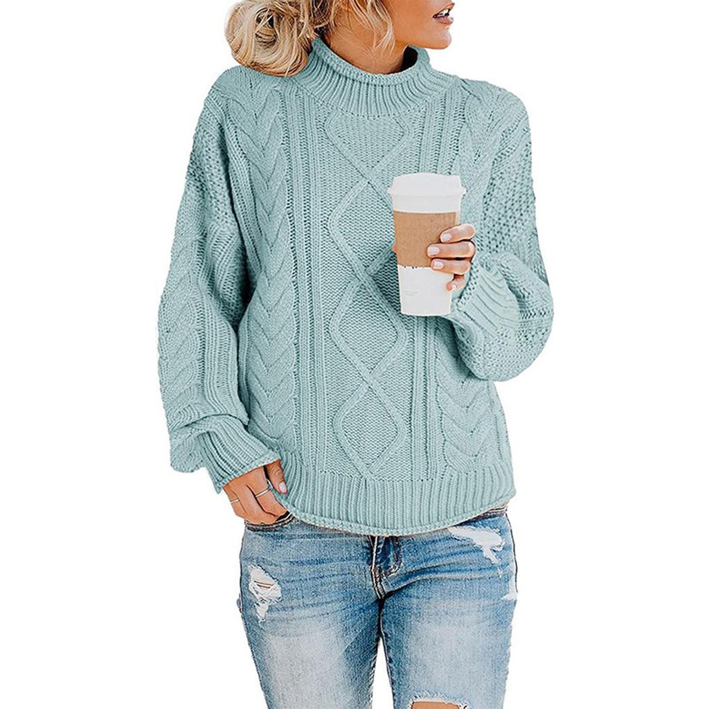 Women's Casual Long Sleeve Chunky Turtleneck Knit Sweater Winter  Long Sleeve Sweater Sweater Sweater