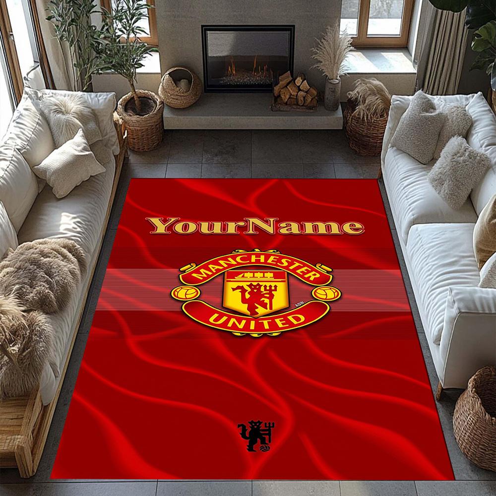 Manchester Customize Your Name Area Rug Design for Game Room Outdoor Balcony Dormitory Antislip Carpet Anime Office Decor