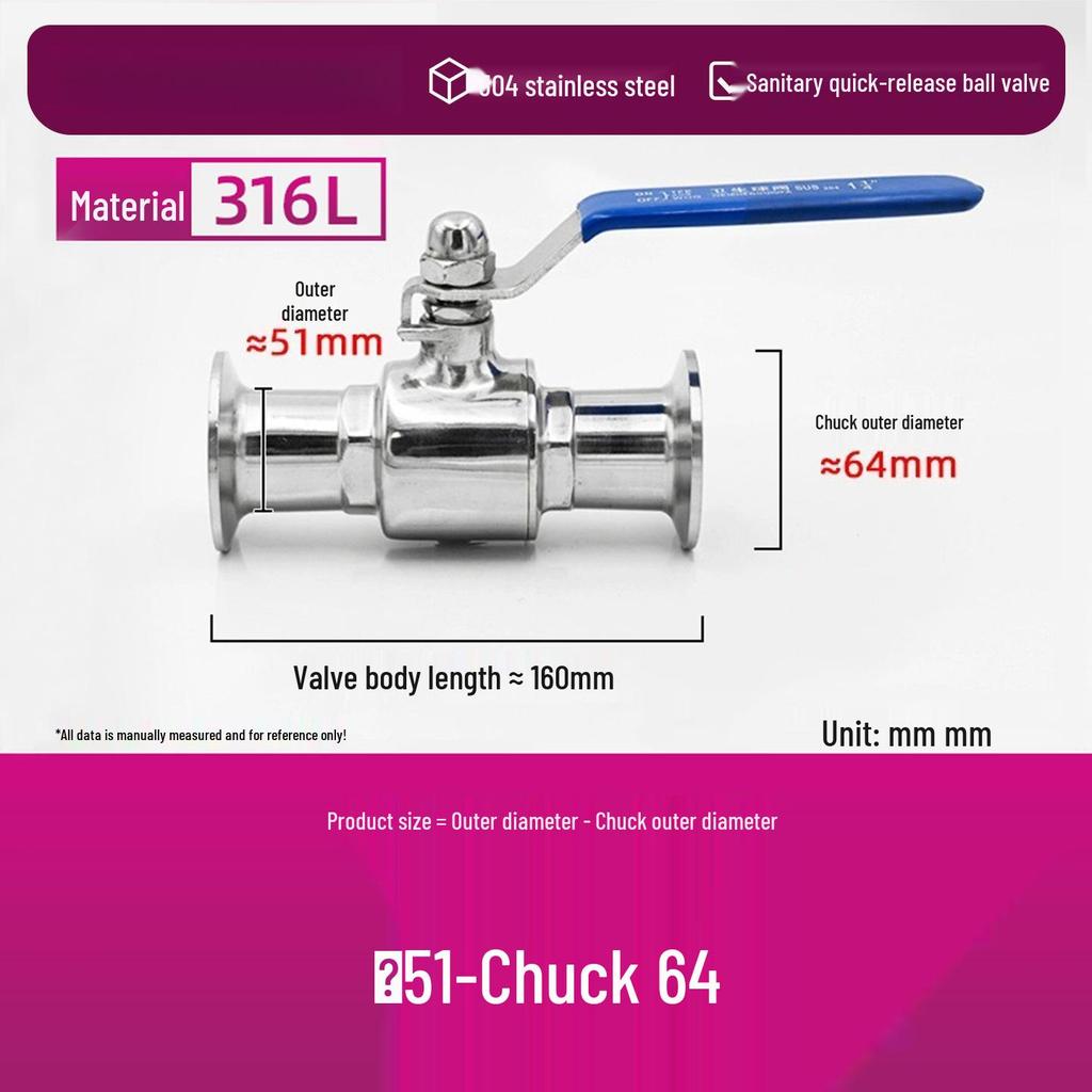 304/316 Stainless Steel Sanitary Quick Connect Ball Valve with Clamp