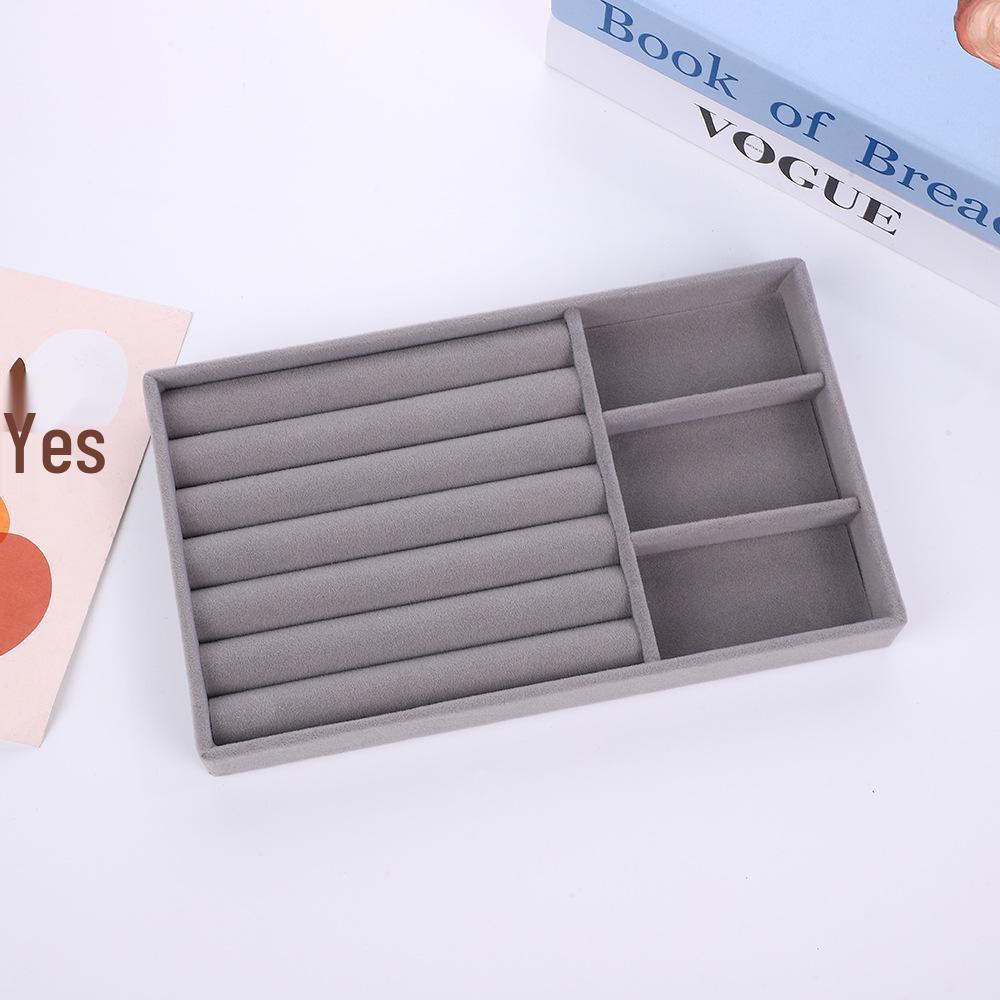 Velvet Jewelry Box – Ring and Earring Tray with Bracelet Compartment