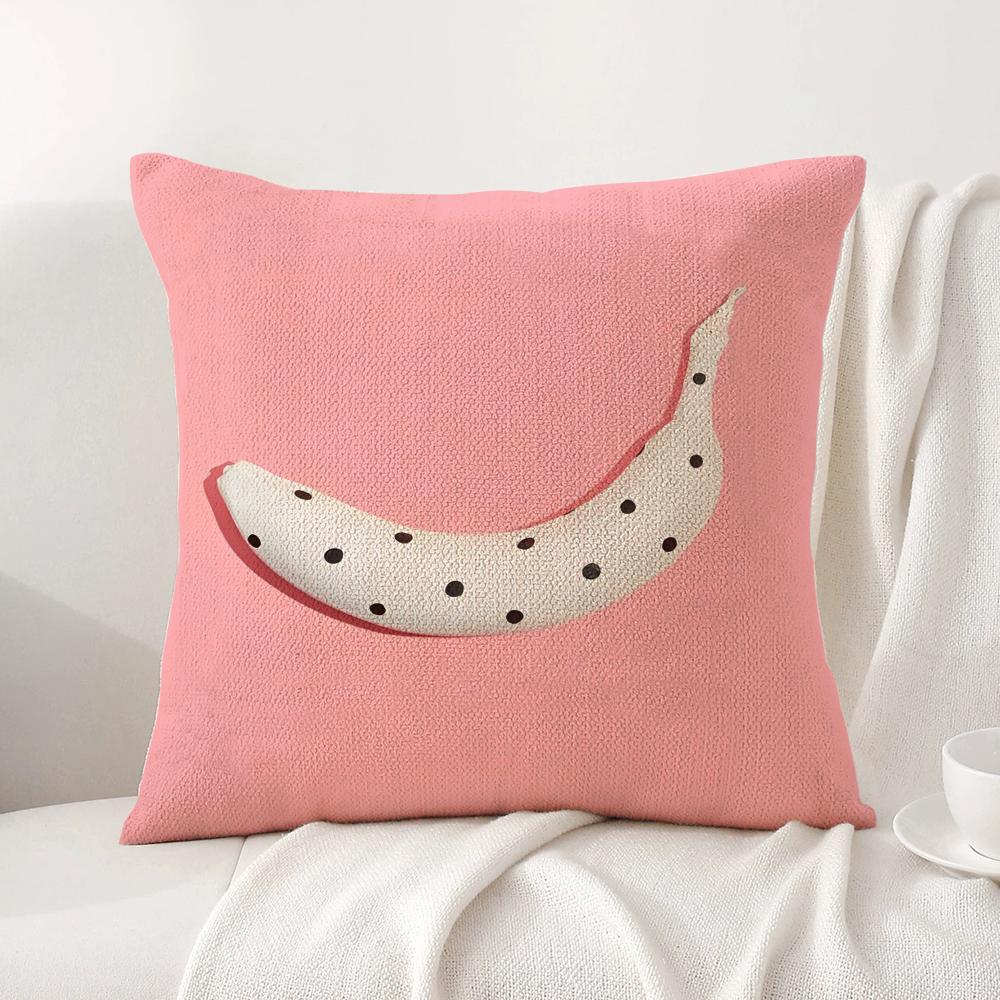 Tropical Plant Fruits Pillow Case Natural Linen Organic Fabric Double-Sided Printing Breathable Perfect For Home Decor