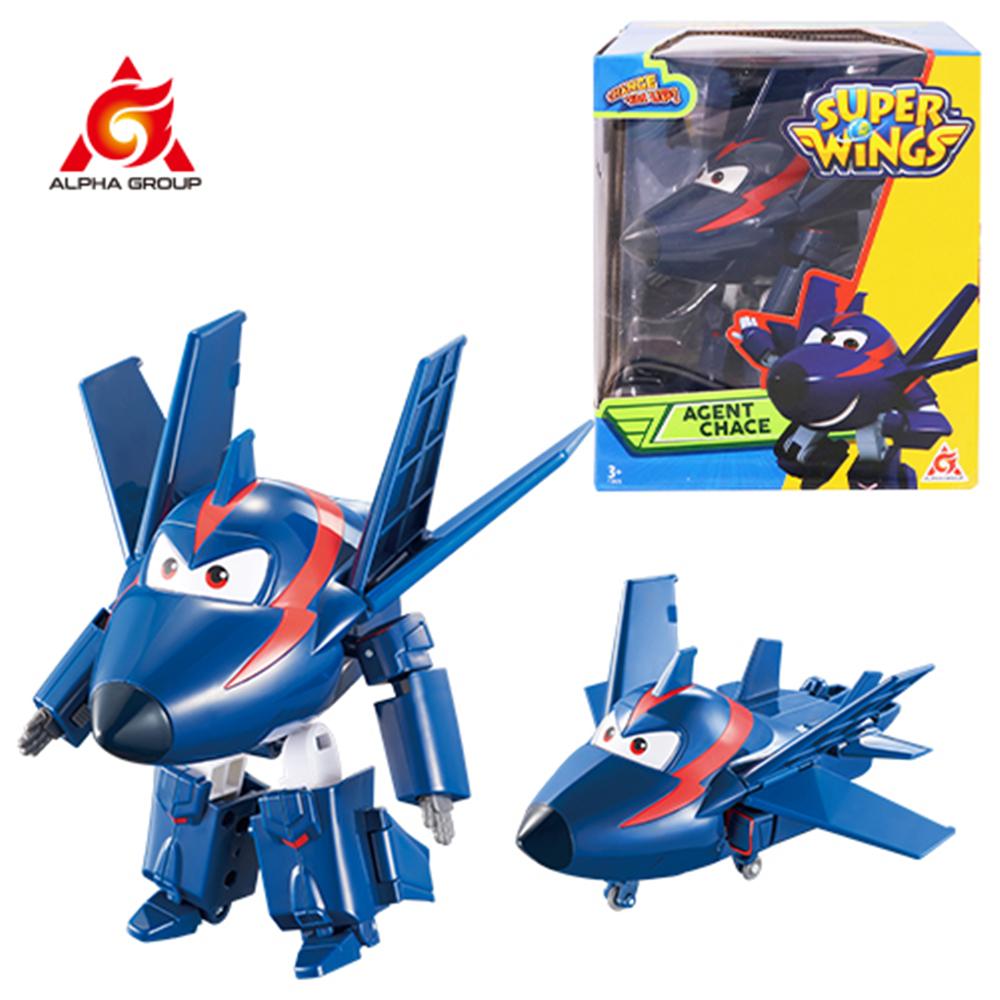 Super Wings 5 Inches Transforming Ellie Transforms from Airplane to Robot in 10 Steps Deformation Anime Action Figures Kid Toys