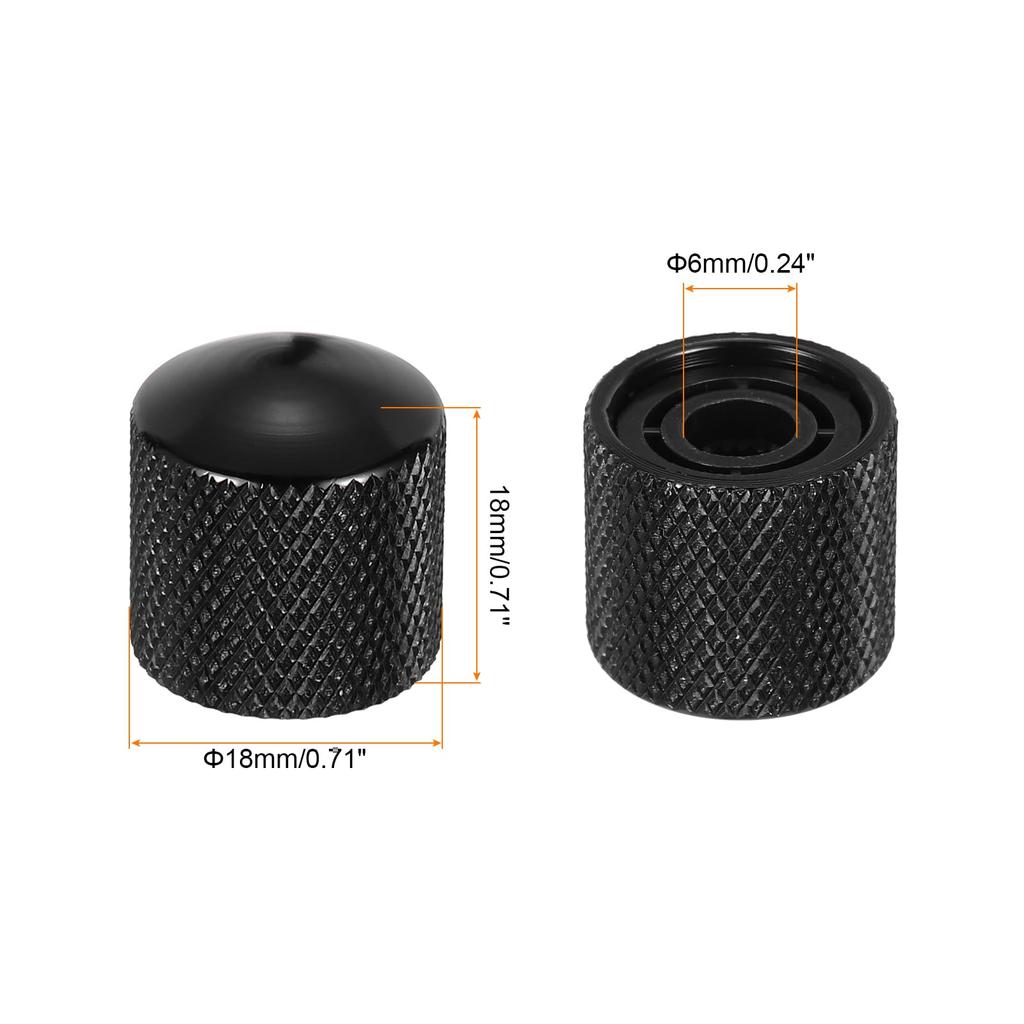 Uxcell 3pcs Aluminum Guitar Knobs Shaft Volume Tone Control Knobs Black CNC Machined Keeled Design Electric Guitar Bass Audio Tuning Replacement
