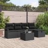 Sofa Set with Cushions and Storage 6 pcs Black Poly Rattan