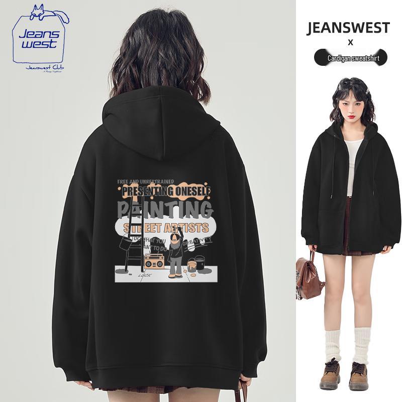 Jeanswest Club Women s Heavyweight Hooded Fleece Zipper Sweatshirt XL