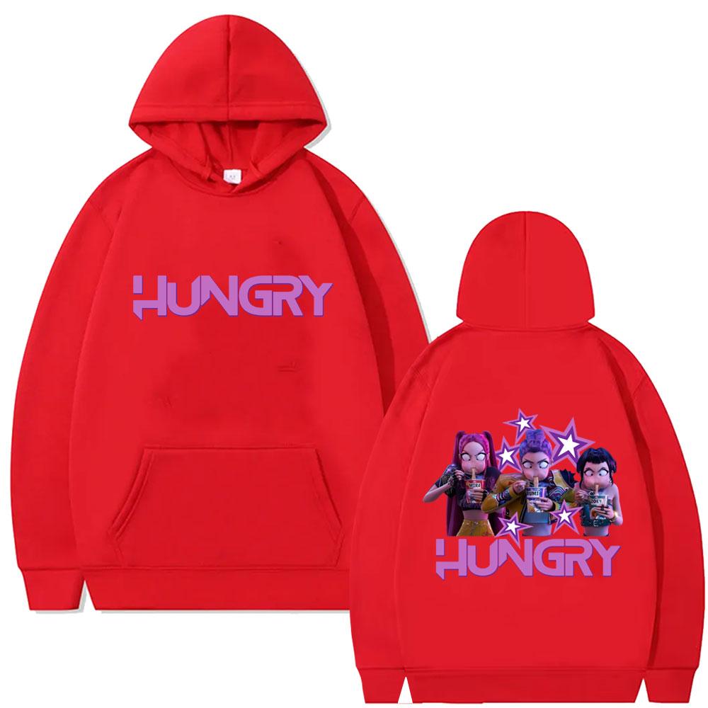 Kpop Demon Hunters Hoodie Cute Funny Rumi Mira Zoey Eat Ramen Pullover Hoodies Men Women Vintage Fashion Trend Tracksuit