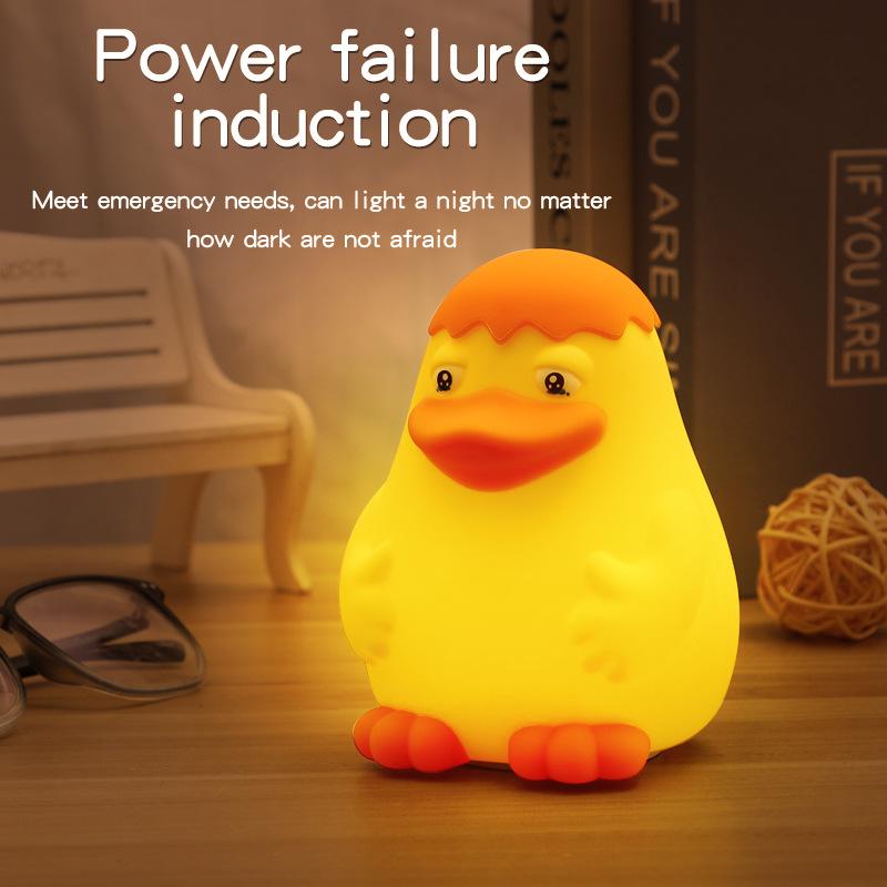 Silicone Cute Duck Pat Light Induction Night Light USB Charging Ornament Ambient Lighting Night Light