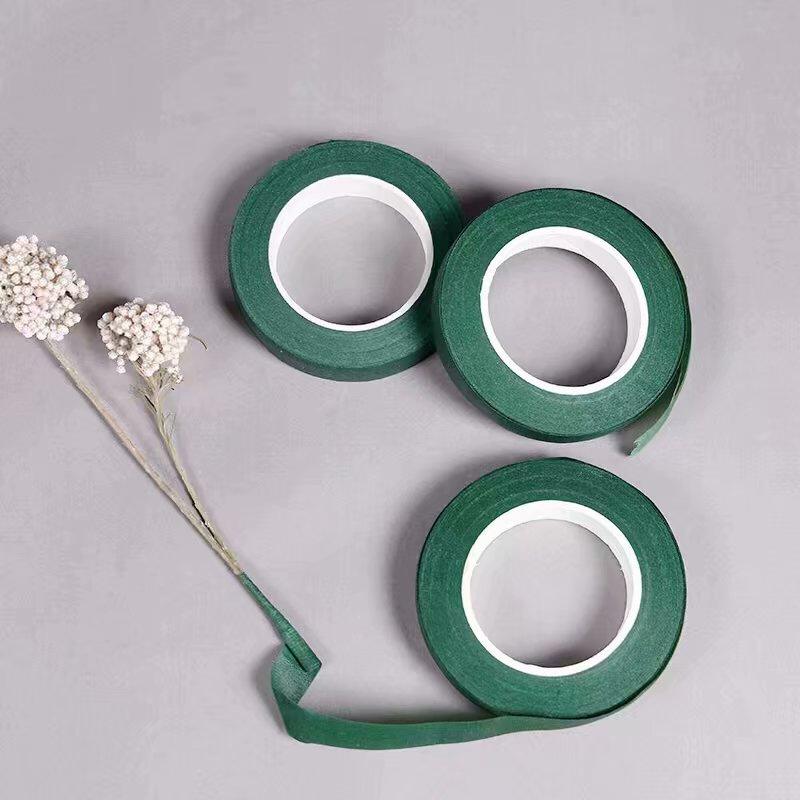 1 Roll 30M Self Adhesive Green Paper Tape Grafting Film Floral Stem for Artificial Silk Flower Garland Wreaths Craft