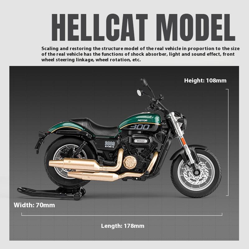 1/12 Scale QJMOTOR SHAN 300S Off-Road Autocycle Alloy Die Cast Motorcycle Model Vehicle Sound & Light Collection Hobby Decoration Gift