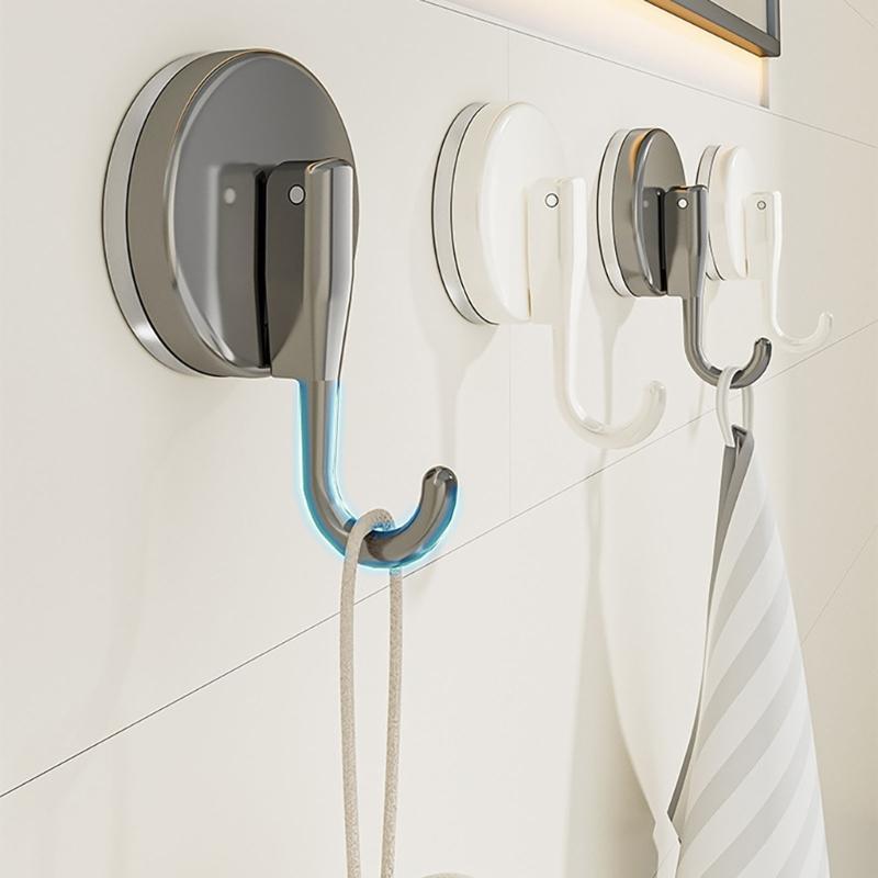 Easy Installs Suction Hook Holders ABS Not Drill Suction Hook Heavy Duty Adhesive Hook 57mm Diameter for Bathroom Kitchen