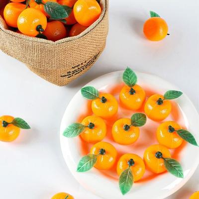 10pcs Photography Props Mini Artificial Plastic Orange Handicrafts Funny Fake Fruits Realistic Fruit Model Garden Decoration