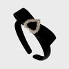 VELVET BOW AND HEART HAIRBAND (BLACK)