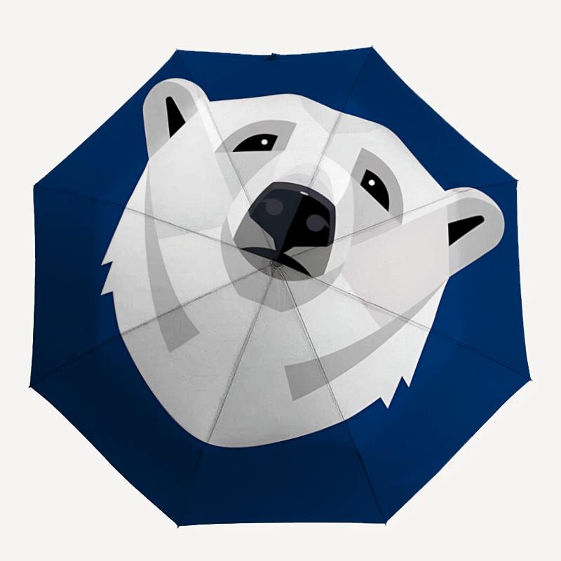 

1pc Polar Bear Fashionable Automatic Opening/Closing Folding Umbrella with 8 Bones, Windproof Portable, Daily Use018