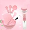 9Pcs Plastic DIY Mask Bowl Brush Spoon Stick Soaking Spray Bottle Face Puff Set