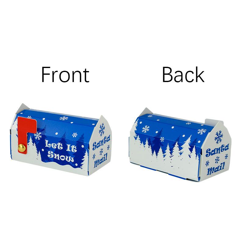 50pcs Christmas Mailbox Shape Candy Gift Box Kids Xmas Cookie Snack Packing Box Bag Navidad Noel Home Decor New Year