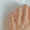 Minimalistický tenký prsten 925 Sterling Silver Pozlacený 14K Zlatem pro Ženy Korejský Módní Stackable Prsten