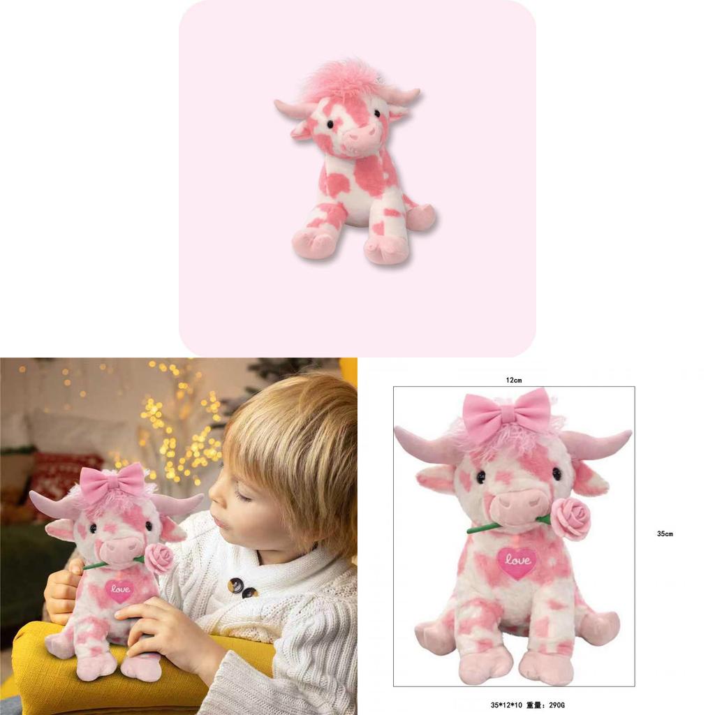 Plush Cow Toy With Pp Cotton Material For Kids And Adults