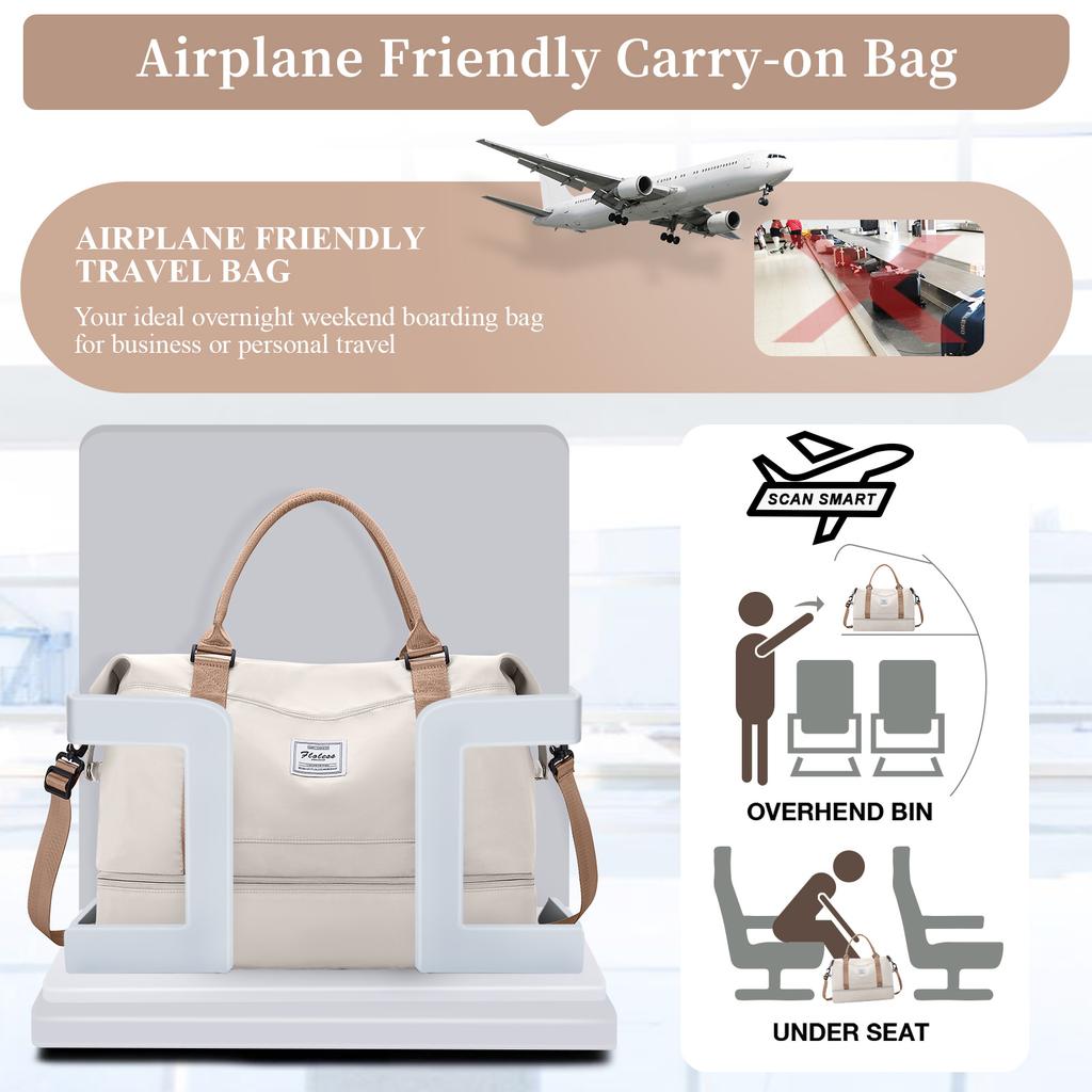 Weekender Bags For Women,Personal Item Travel Bag With Shoes Compartment,Overnight Travel Duffel Bag With Toiletry Bag