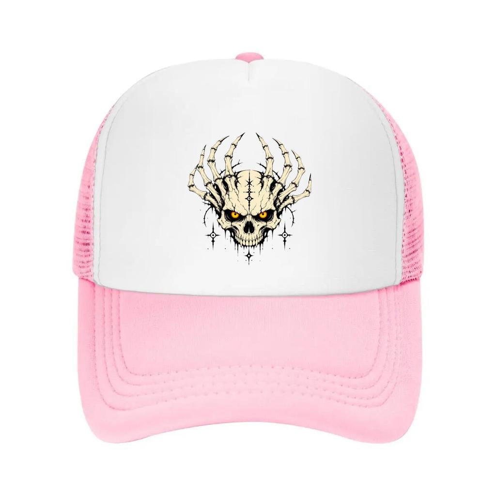 Gothic Skull Horns Dark Aura Mesh Baseball Cap Casual Hat Outdoor For Womens Unisex FeUnisex