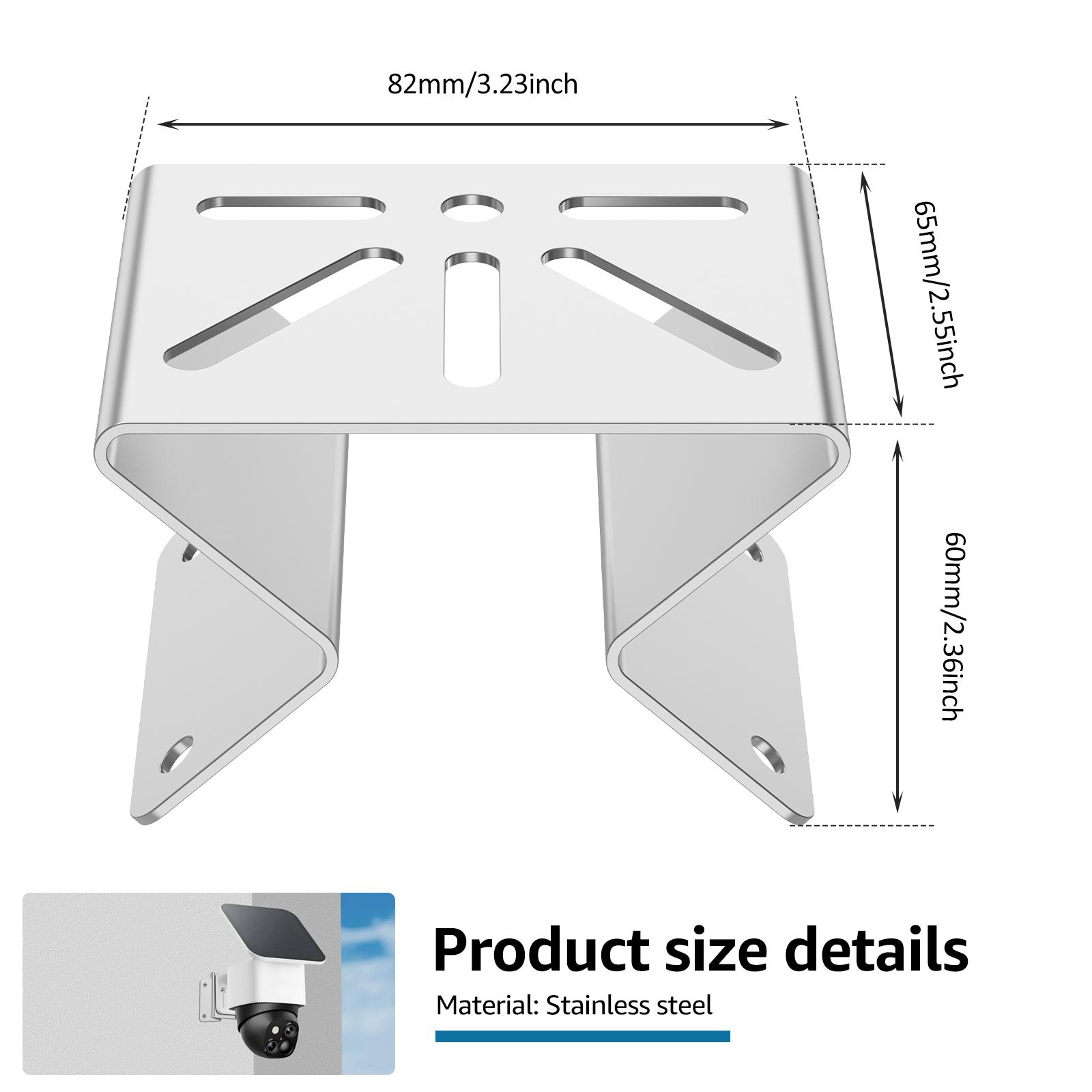 Outside Wall Corner Mount Metal Bracket Security Sturdy Stainless Steel Wide Angle Bracket Multifunctional for Eufy CCTV Camera 3.23 inch серебряный