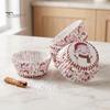 Snowflake Pattern Cupcake Cups 100PCS Christmas Liners, Food Grade Greaseproof Baking Cups, Festive Holiday Paper Molds Patterns Print Round Trays for