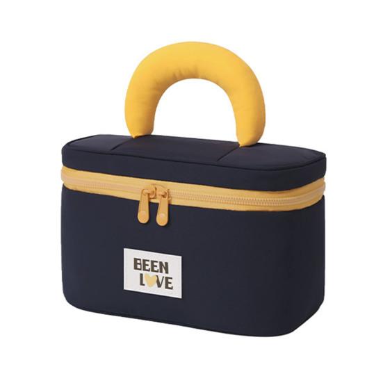 Open Flat Makeup Bag Travel Cosmetic Bag with Padded Handle Large Capacity Toiletry Bag with Brush Pouch for Business Trip Vacation