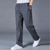 Men's Spring and Autumn Solid Color Straight Sweatpants Plus Size Medium Waist Casual Commuter Pants