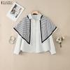 Oversized Women Striped Lapel Neck Long Sleeve Buttons Blouse Shirts