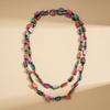 European and American shell crystal irregular beaded long stacked sweater chain holiday style personalized retro necklace