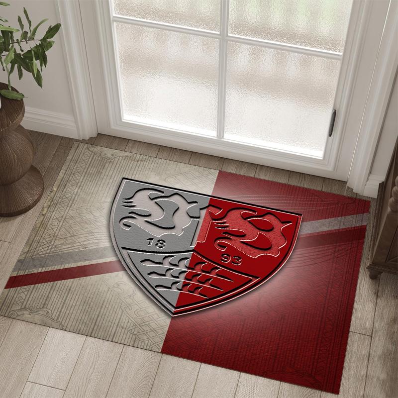 VfB Stuttgart Design Crystal Velvet Carpet Cozy Non?Slip Printed Rug For Bedroom Living Room Entrance