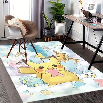 1pc Pikachu and Friends Anime Chair Mat Cute Pikachu Star Office Chair Mat, Non Slip Carpet for Desk, Decorative Rug for Home or Office