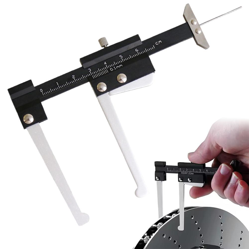 Brake Disc Thickness Depth Gauge Ruler Aluminium Alloy Brake Disc Depth Caliper Compact 0‑60mm Metric For Automobile Part L7R6