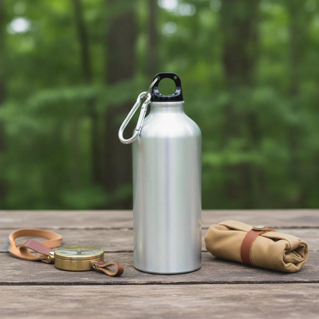 Aluminum Water Bottle with Carabiner Spill-Resistant for Hiking, Hikers