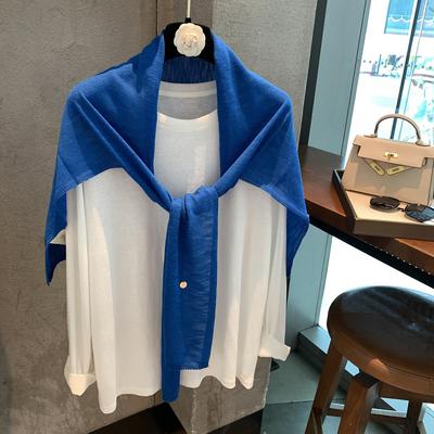 Solid Color Outer Shawl Women'S Warm Shoulder And Neck Summer With Skirt Knitting Spring And Autumn Thin Air-Conditioned Room Vest