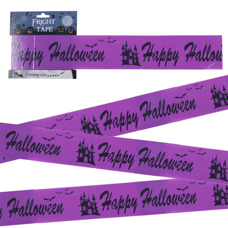6CM Halloween Warning Tape Signs Halloween Props Window Prop Party Danger Warning Line Halloween Decoration Witch Balloons