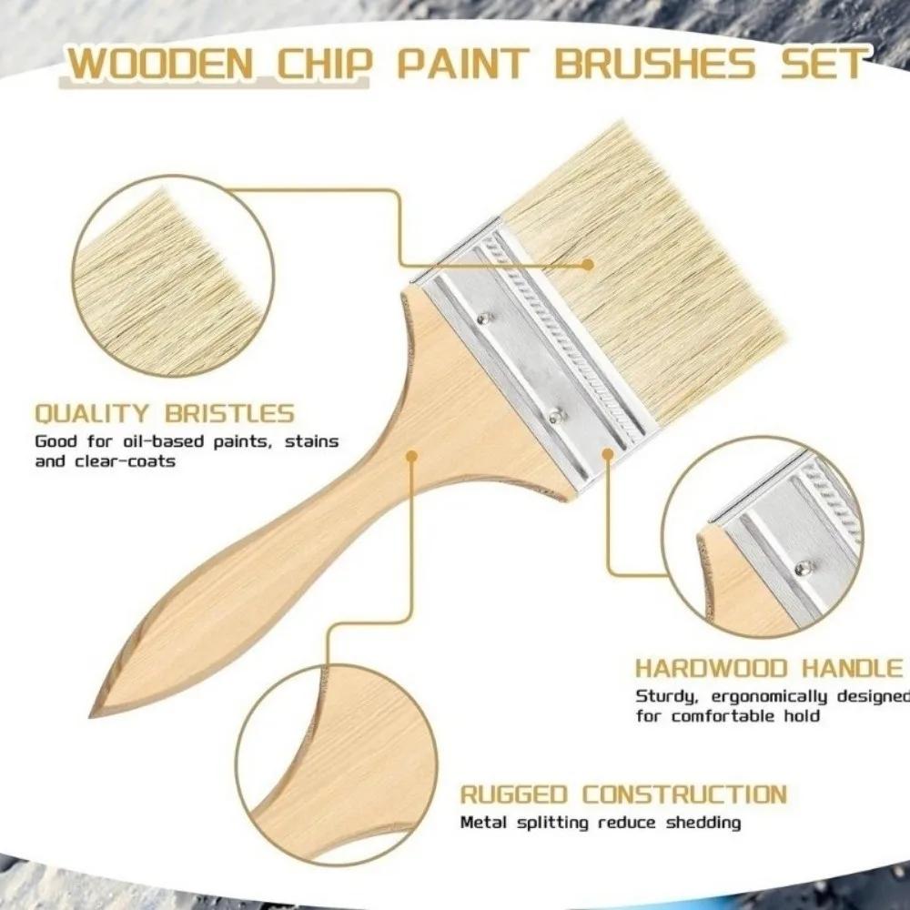 Portable 2/3/5inch Pastry Brush Wood Nylon BBQ Brushes Natural Bristles Heat-Resistant Kitchen Brush For Baking Cooking Grilling