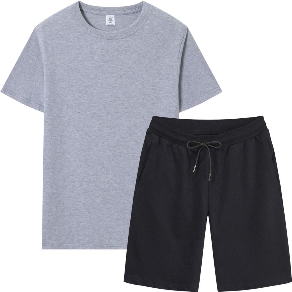 Men's Summer Sports Casual T-Shirt & Shorts Set - Breathable, Loose Fit, Short-Sleeved, Round Neck