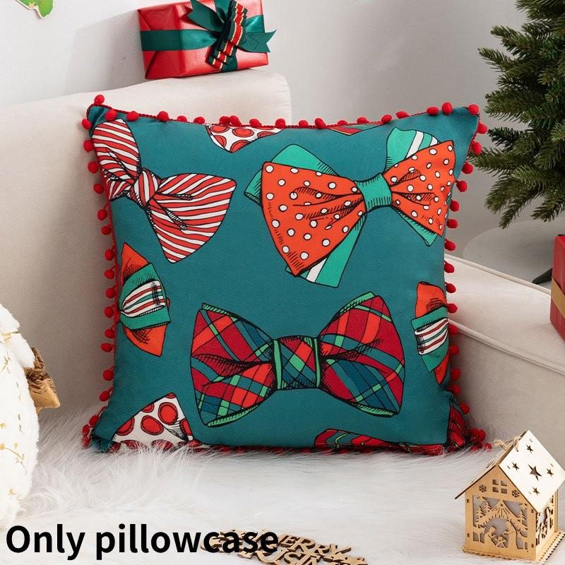 Cartoon Santa Christmas Pillowcase Cushion Back Pillow Cover Xmas Holiday Decor