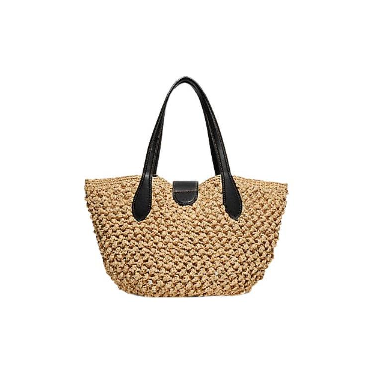 New COACH Cellulose Material Tote Bag, Shopping Bag, Shoulder Bag, Handbag Medium Size Women's Brass CA034-BNABK