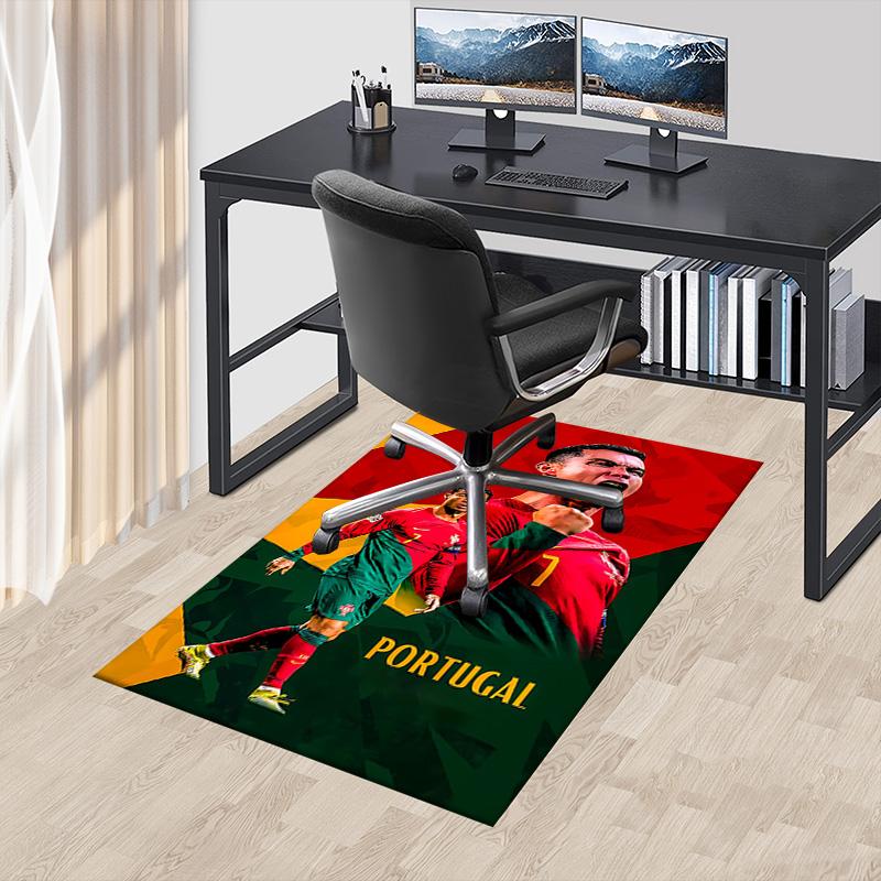 Portugals Fußball-Feier-Teppich für Spielzimmer Schlafzimmer Wohnzimmer Sofa Heimdeko Kinder-Spielbereich-Teppich Rutschfeste Bodenmatte