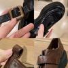 Inner height increase 7CM small size 3233 round head one pedal thick heel loafer single shoes small leather shoes women