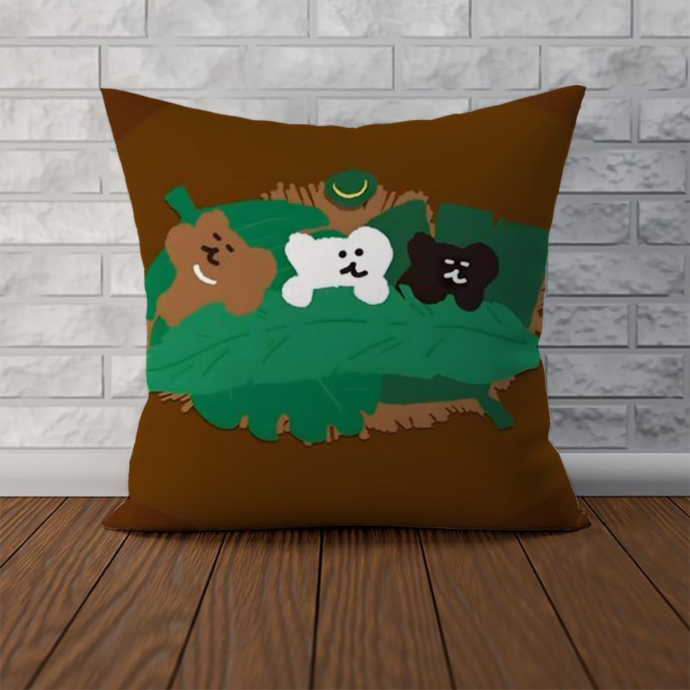 DDinotaeng Pillow Case For Car Sofa Decorative Home Doublesided Print Plush Square Throw Pillow Cushion Cover