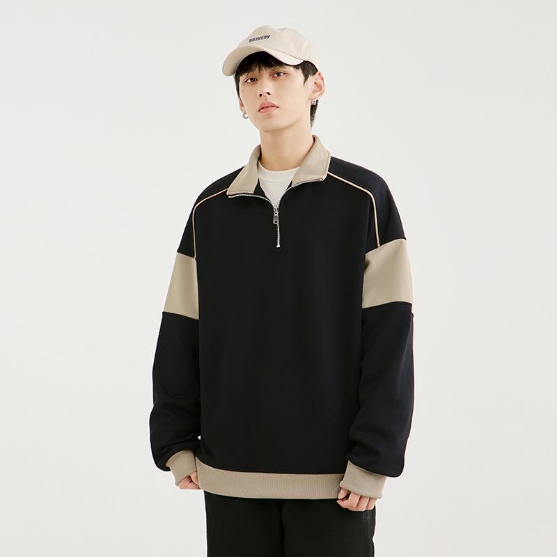 Men's Loose Shoulder-falling Lapel Sweatshirt