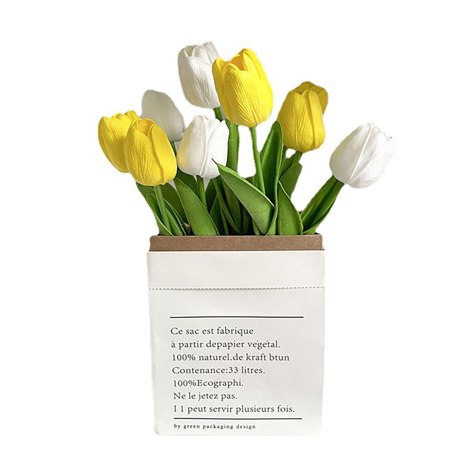 

Artificial Flowers Tulipa Style Fine Details Colorfast Vibrant Colors Plastic Flowers for Office жёлтый