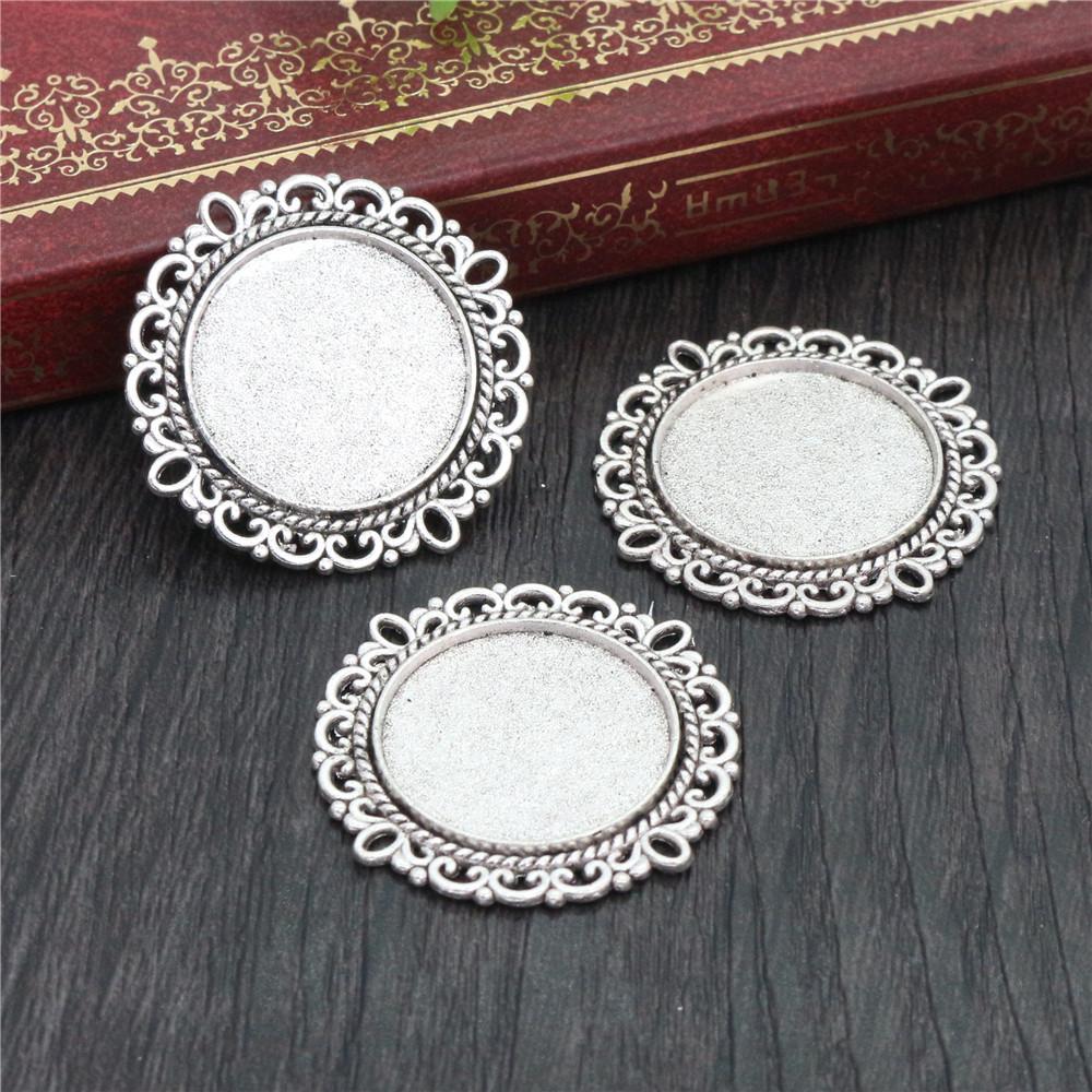 10pcs 20mm Inner Size Antique Silver Plated Bronze Rose Gold Black Classic Style Cabochon Base Setting Charms Pendant
