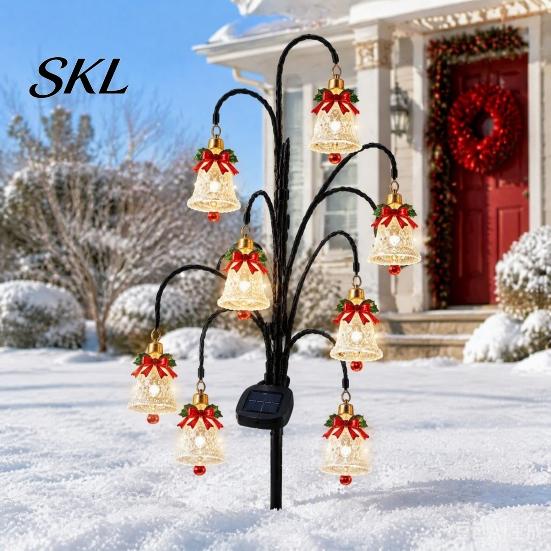 Festive Driveway Lighting Solutions Solar Christmas Tree Stake Lights, Outdoor Waterproof LED Pathway Garden Gifts for Homeowners Lamps Yard