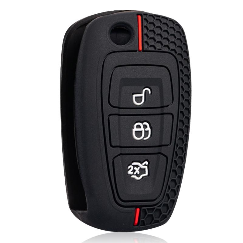 3 Button Silicone Car Remote Key Fob Cover Case For Ford Ranger C-Max S-Max Focus Mk3 Galaxy Mondeo Transit Tourneo Custom
