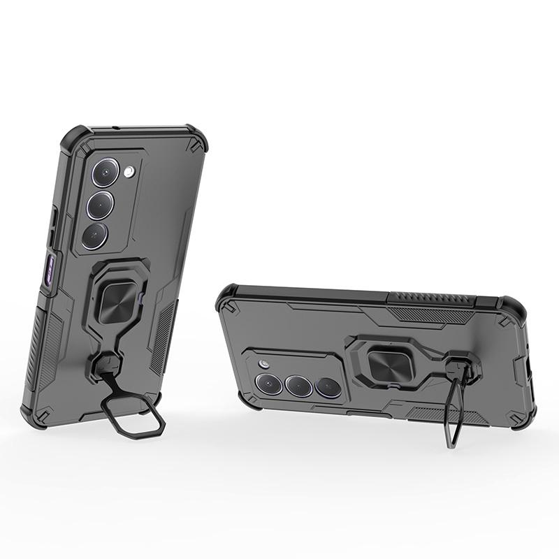 KEYSION Funda Blindada Antigolpes para Redmi 15 169.5mm 171mm Silicona+PC Soporte de Anillo Metálico Vertical Funda para Teléfono para Redmi 15 5G